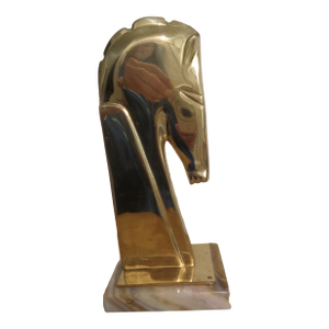 Vintage Hollywood Regency Brass Horse Head