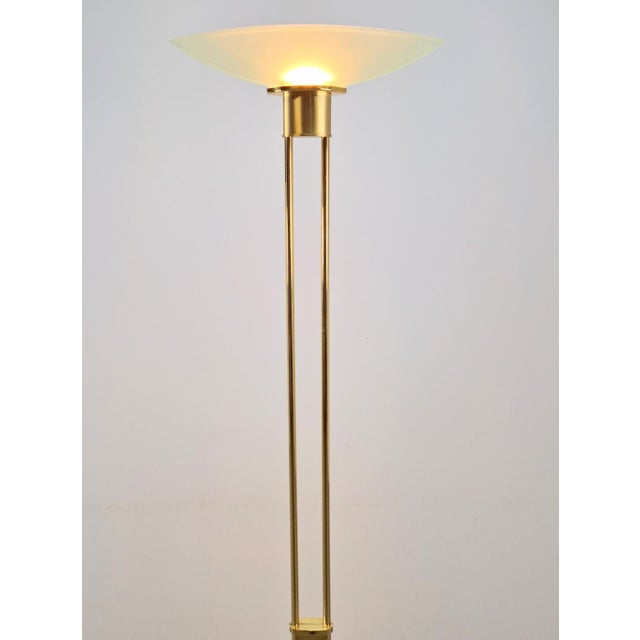 2517-1-P1 Floor Lamp in Brass and Glass from Holtkotter, 1980s For Sale - Image 6 of 13
