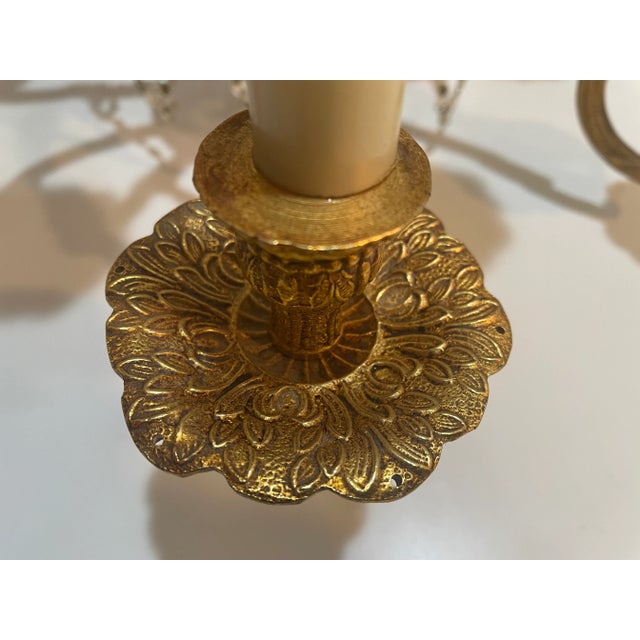 Vintage French Louis IV Style Gilt Metal Chandelier 12 Light For Sale - Image 9 of 12