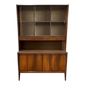 MCM Walnut Dining Cabinet Hutch by Keller Furniture Circa 1969