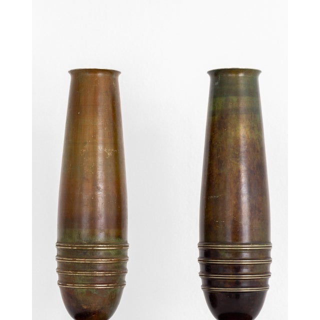 Modern Modernist Bronze and Brass Vases from GAB, Sweden, 1940s For Sale - Image 3 of 6