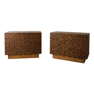 Vintage Brutalist-Style Sideboards, Italy, 1990s, Set of 2 For Sale
