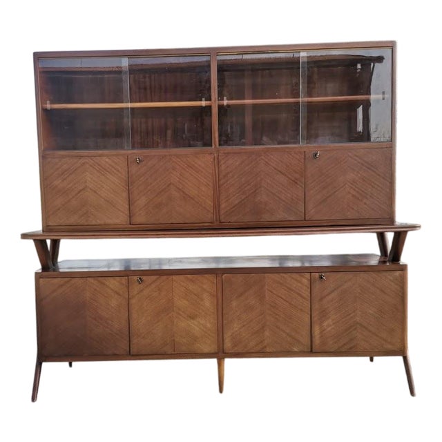 Mid-Century Modern Bookcase Sideboard For Sale