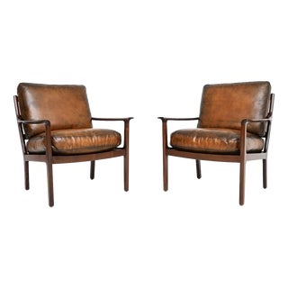 Vintage Scandinavian Chairs by Frederik Kayser from Vatne Lenestolfabrikk, 1960, Set of 2 For Sale