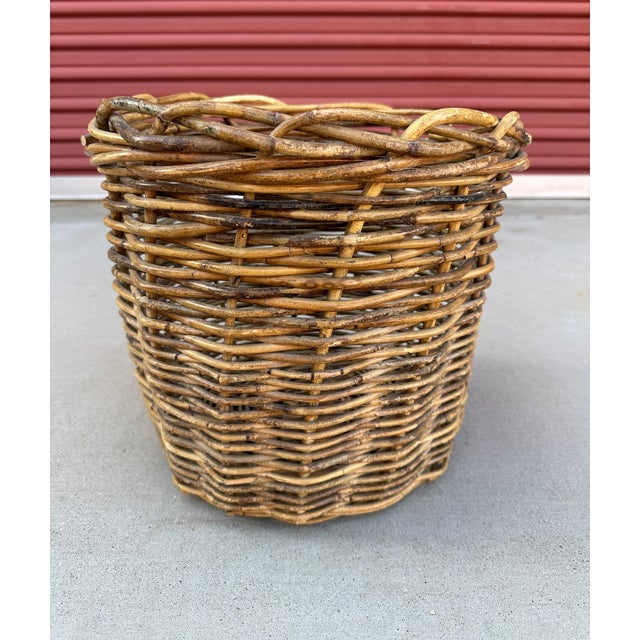 2000 - 2009 Vintage Rustic European Thick Wicker Basket For Sale - Image 5 of 6