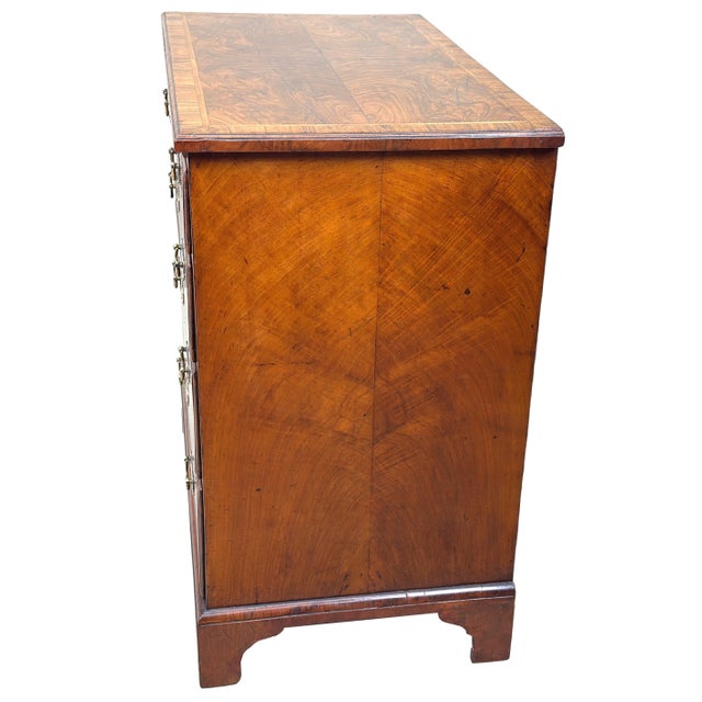 An Exceptionally Attractive Early 18th Century George I Period Highly Figured Walnut Chest, Of Extremely Rare Diminutive...