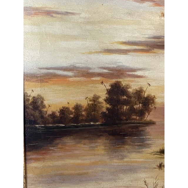 Traditional 1960s Highwaymen Lanscape Oil on Canvas Signed Valdivia For Sale - Image 3 of 6