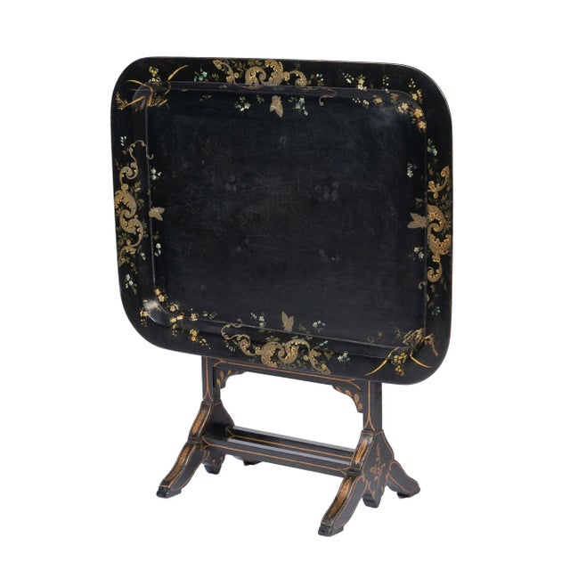 Black Jennings & Bettridge Tilt Top Tray Table, 1830 For Sale - Image 8 of 13