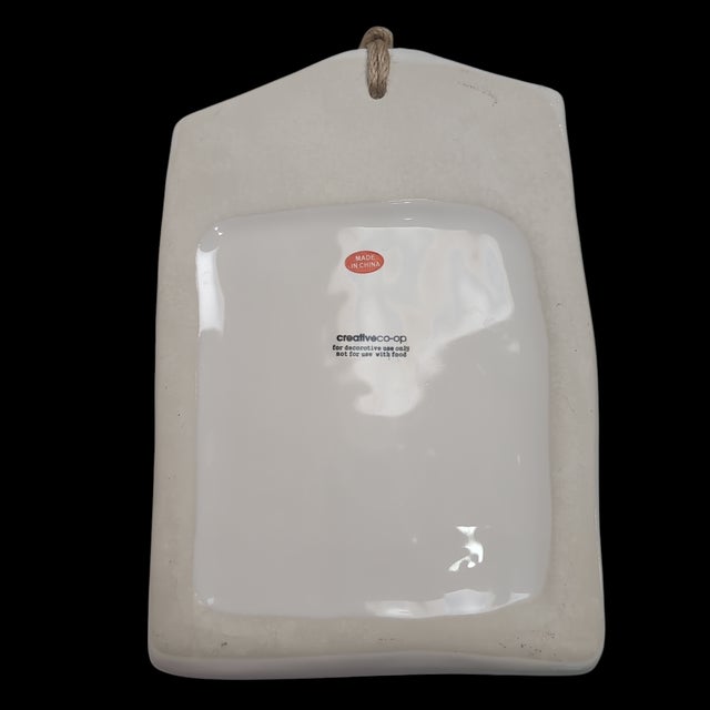 Contemporary Reindeer Wall Pockets Hanging Ceramic White Red Christmas Deer Antlers For Sale - Image 3 of 9