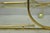 Vintage Mid Century Modern Brass 3 Tier Oval Frame Rolling Bar Cart Server Table For Sale - Image 9 of 15