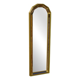Golden Mirror with Beaded Frame and Fleur-de-Lys, 1980s For Sale