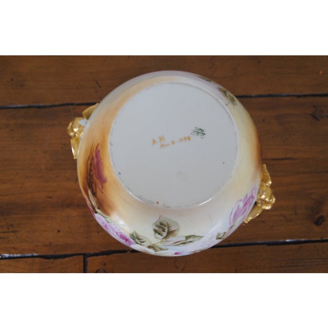 Antique D&Co Limoges France Lion Handle Cachepot Jardiniere Urn Planter