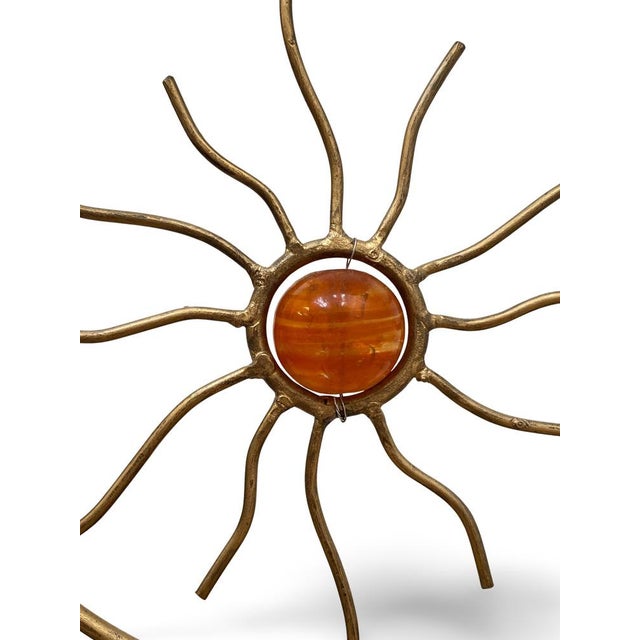 Mid-Century Modern Hollywood Regency Gold Metal Candleholder, 1960s For Sale - Image 3 of 10