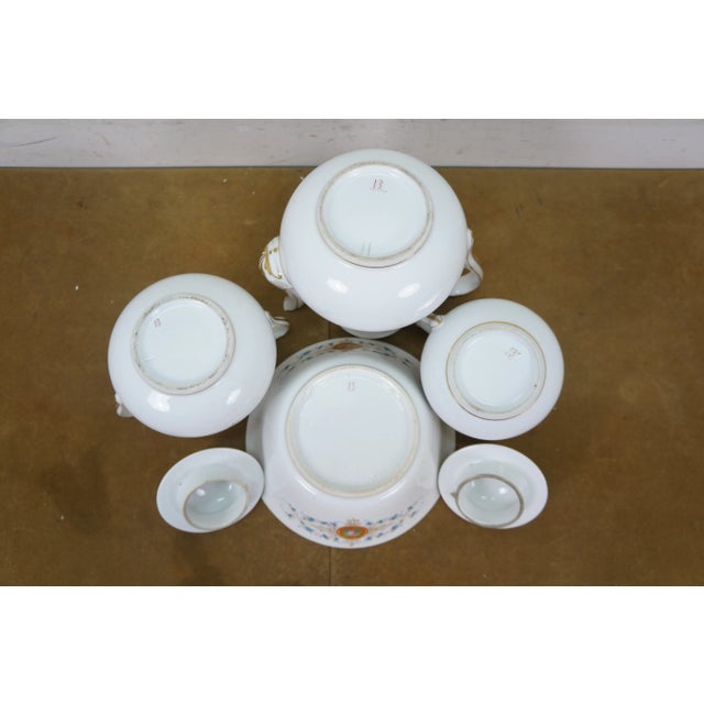 Antique Rose Medallion Coffee Tea Set Inlcuding Pitcher, Bowl, Cream &Sugar- 6 Pieces For Sale - Image 11 of 14