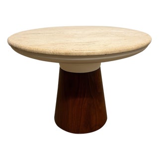 Frank Rohloff Travertine Cocktail Side Table for Brown Saltman For Sale