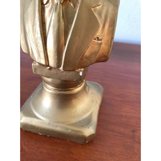 Vintage Gold Plaster Bust of Kennedy (Jfk) For Sale - Image 4 of 12