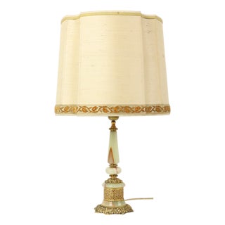 Vintage Table Lamp in Onyx, Marble and Brass, 1950s For Sale