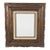 Vintage Carved Dark Brown Wood Picture Frame With Cream Linen Liner For Sale