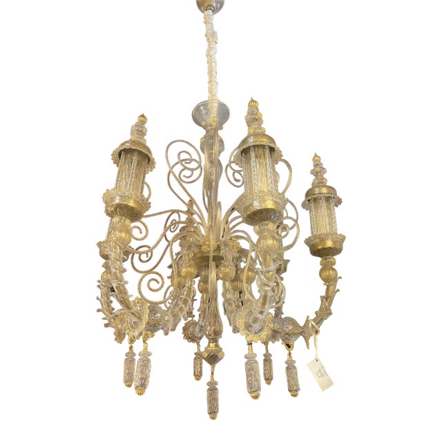1990s Italian Murano Glass Chandelier. For Sale