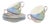 Large Savane Morning Cups with Matching Saucers from Gien, Set of 8 For Sale