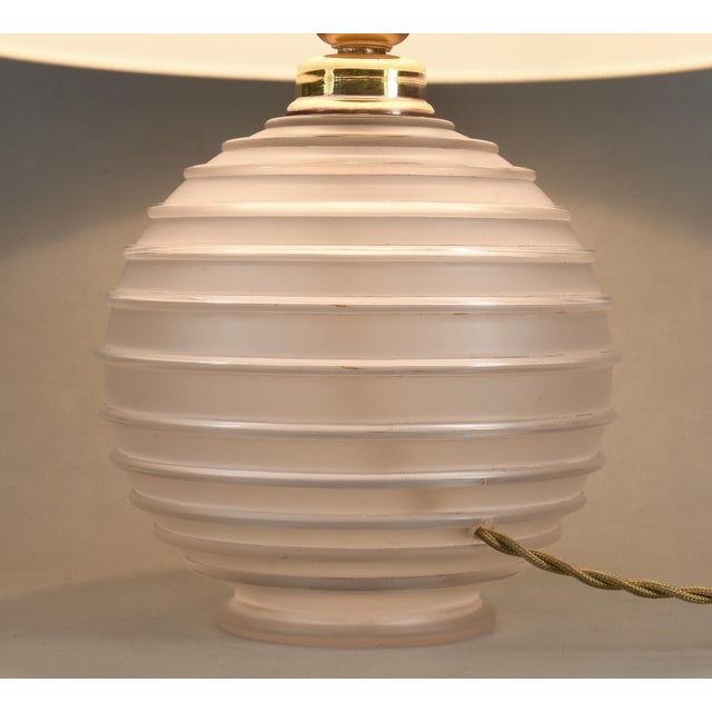 Metal French Art Deco Table Lamp by Georges Leleu 1930s France For Sale - Image 7 of 12