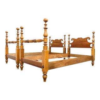 Leopold Stickley Solid Cherry Twin Beds- a Pair For Sale
