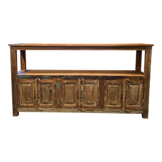 Reclaimed Wood Sideboard & Bar For Sale