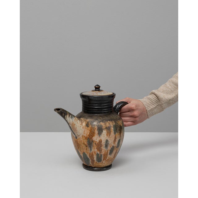 Mid 20th Century Mid 20th Century German Drip Glaze Ceramic Jug With Lid For Sale - Image 5 of 18