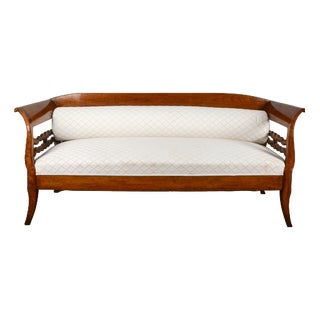 Three-Seater Sofa in Walnut For Sale