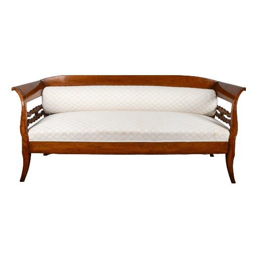 Three-Seater Sofa in Walnut For Sale