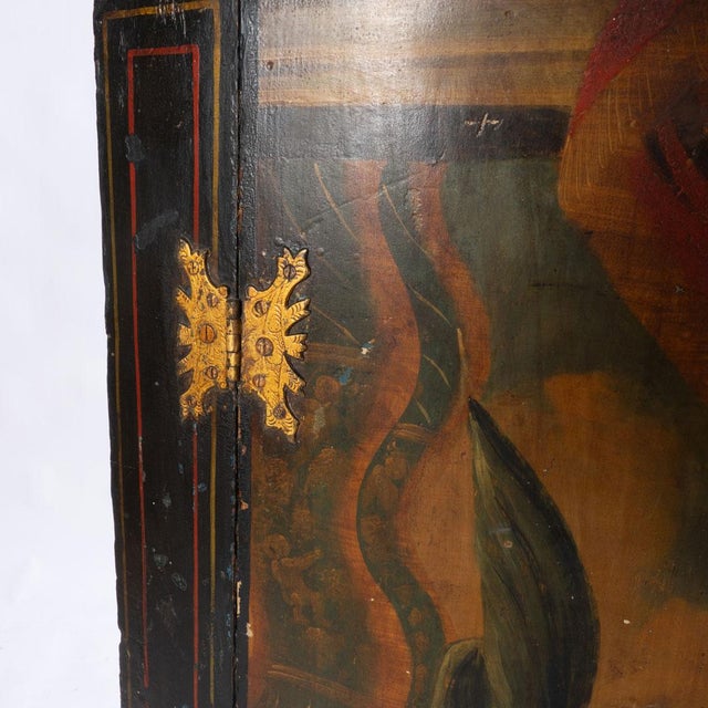 18th Century 18th Century Painted Hanging Corner Cupboard For Sale - Image 5 of 18