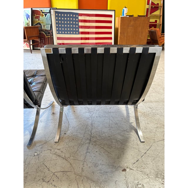 Vintage Knoll Barcelona Lounge Chairs by Mies Van Der Rohe - A Pair For Sale - Image 9 of 14