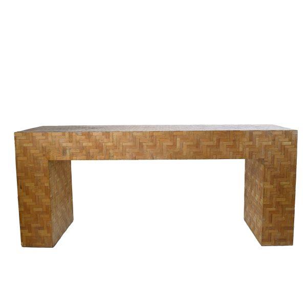 Coastal Wrapped Rattan Large Console For Sale - Image 3 of 5