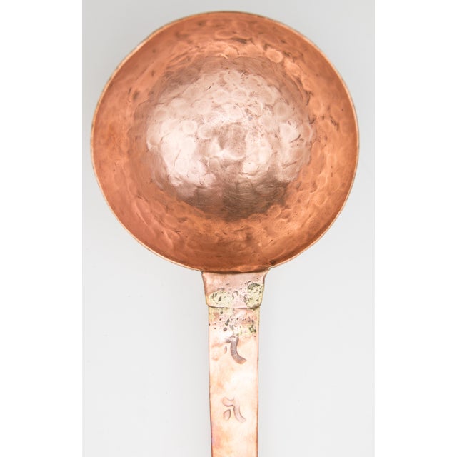 Antique 19thCentury French Hammered Copper Ladle & Skimmer Utensils