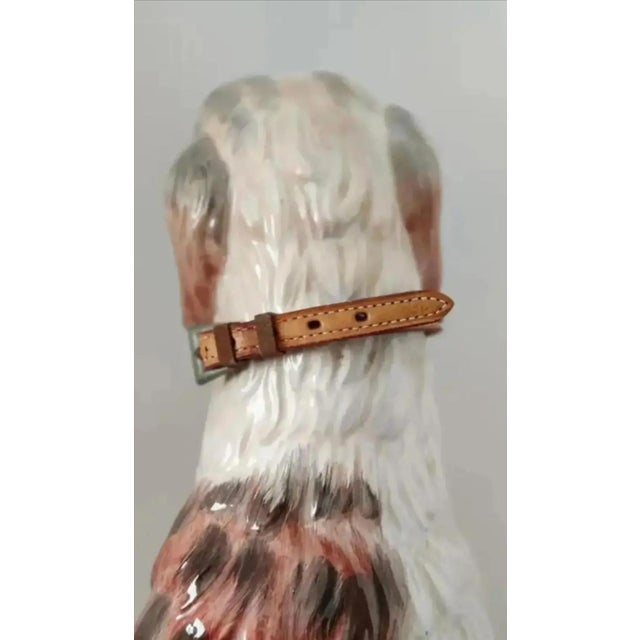 Life Size Glazed Porcelain Borzoi Dog Statue Made in Italy, Circa 1960 For Sale - Image 9 of 12