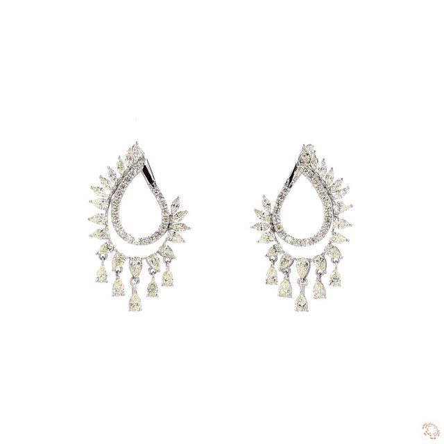 Modern 4.17 Carat Round Brilliant Cut Diamond Gold Earrings, Pair For Sale - Image 3 of 9