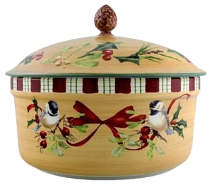Large Winter Greetings Lidded Tureen by Catherine McClung for Lenox, 2000s
