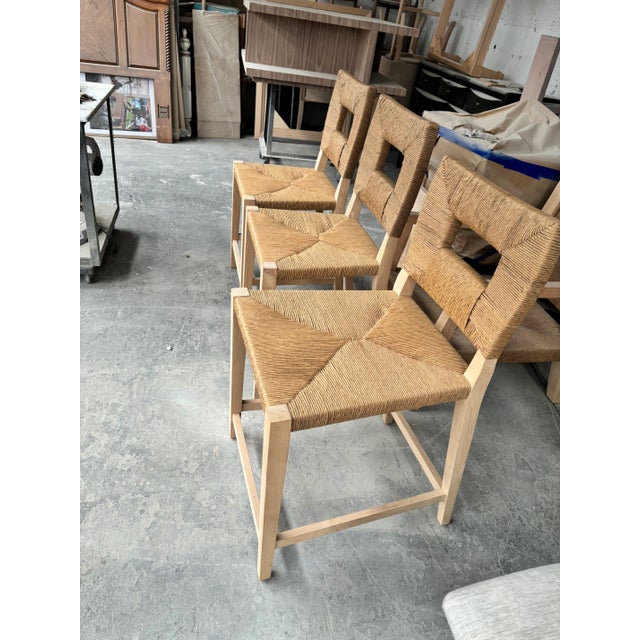 Mid-Century Modern Mid Century Modern Rope Bar Stools For Sale - Image 3 of 3