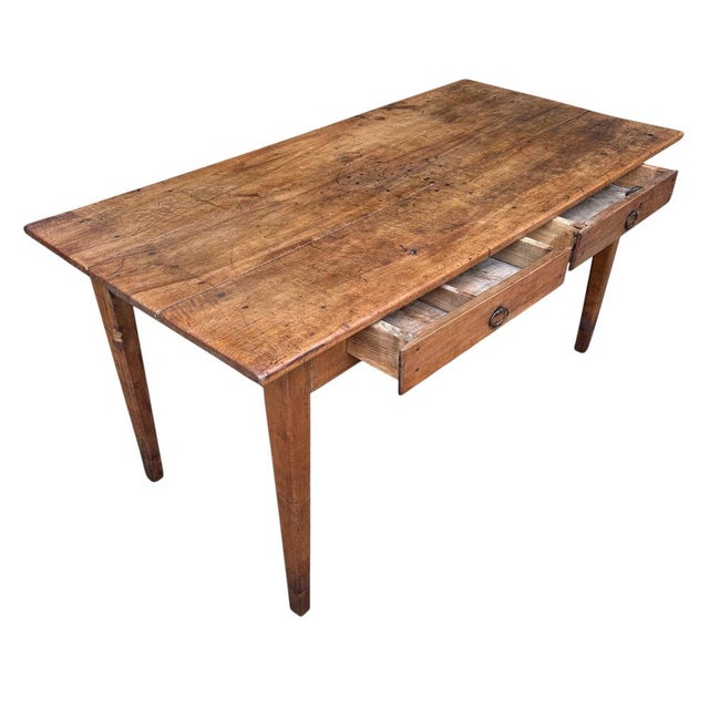 Louis Philippe Farmhouse Table in Cherry Wood, 1880 For Sale - Image 4 of 18