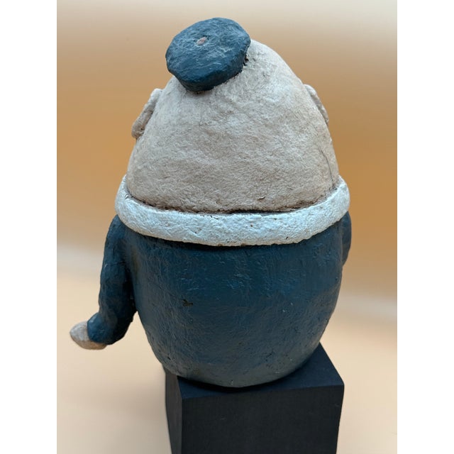 Vintage Papier-Mâché Humpty Dumpty Folk Art Shelf Sitter For Sale - Image 4 of 11