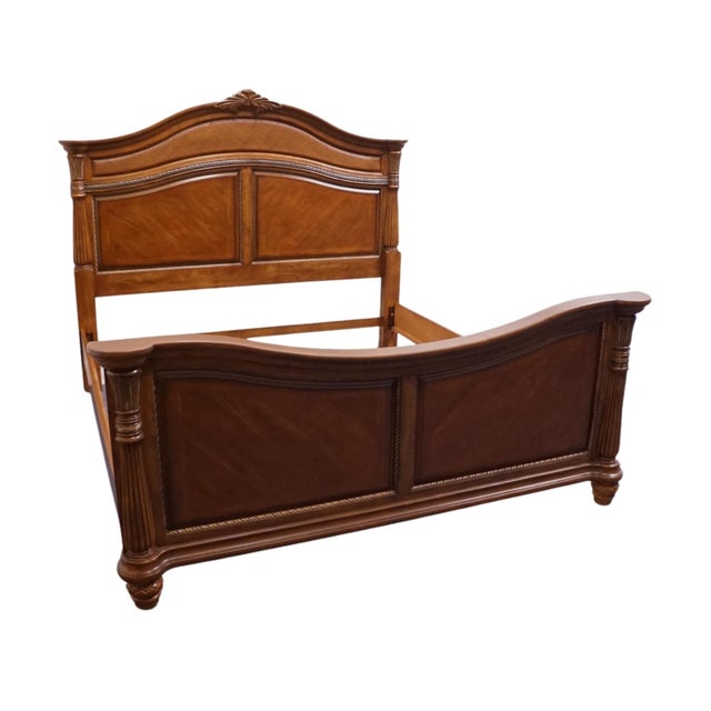Kevin Charles Cherry Contemporary Traditional Empire Style King Size Bed 5610 5611 68" High 83" Wide 88" Deep Mattress...