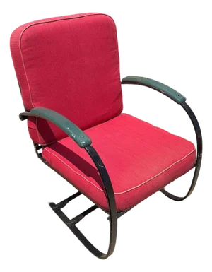 1930s Art Deco Green & Black Springer Rocking Chair by Wolfgang Hoffmann