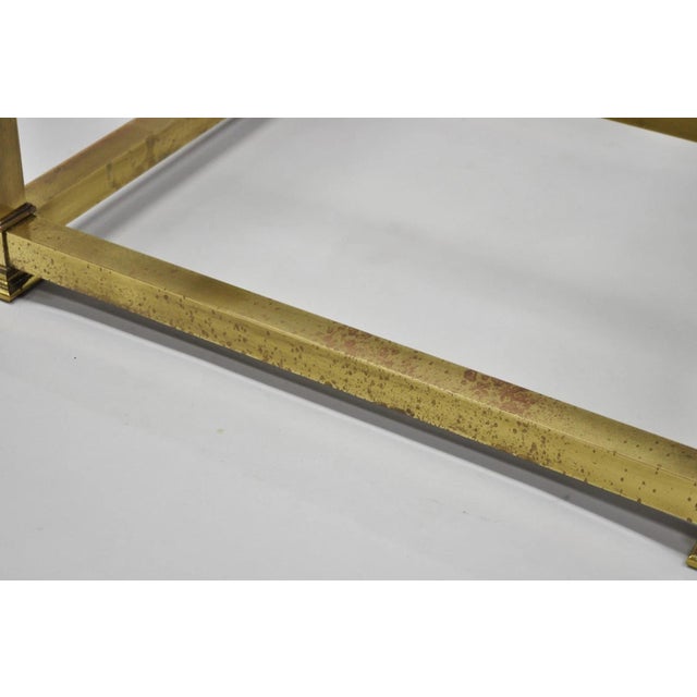 Vintage Mastercraft Hollywood Regency Square Brass Coffee Table Base Only For Sale - Image 9 of 16