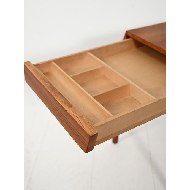 Wood Teak Sewing Table by Severin Hansen for Haslev Mobelsnedkeri, 1960s For Sale - Image 7 of 11