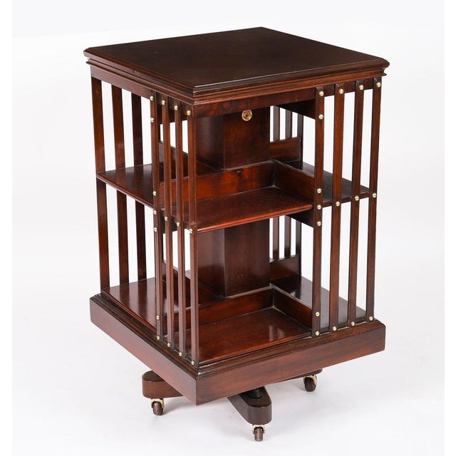 Antique English Mahogany Revolving Bookcase from Maple & Co., 1890 For Sale - Image 11 of 12