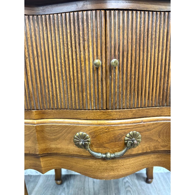 French Country Vintage Davis Cabinet Company French Country Oak Nightstand Side Table For Sale - Image 3 of 11