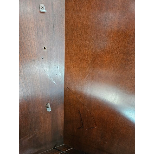 1980s Harden Solid Cherry Chippendale Block Corner China Cabinet Hutch Display For Sale - Image 9 of 9