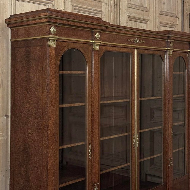 19th Century French Louis XVI Mahogany and Burl Bookcase by Maison Lalande of Paris For Sale - Image 12 of 18