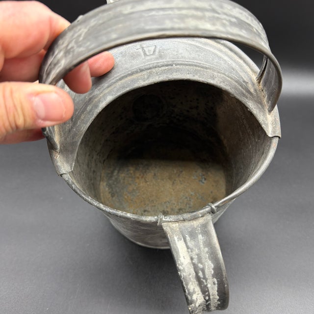 Metal A Superb Vintage Small Sized Galvanised Watering Can, Circa 1920’s For Sale - Image 7 of 12