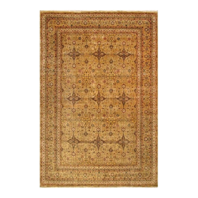 Tabriz Wool Camel Area Rug-11' 9" X 17' 8" For Sale